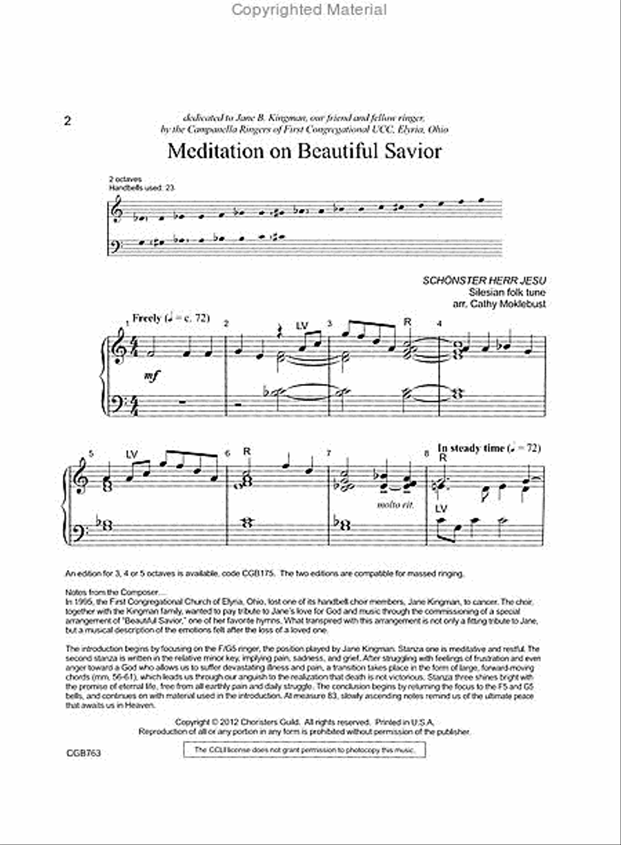 Meditation on Beautiful Savior (2 octaves) 2-Octaves scores gallery preview page 2