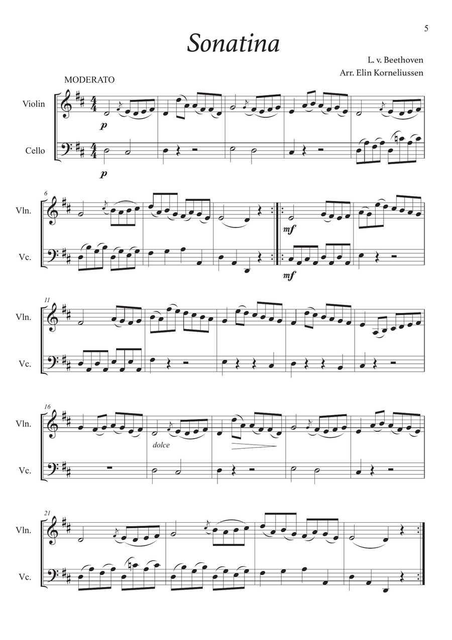 The Violin And Cello Duet Book - 21 Traditional and Classical Melodies for String Duet String Duet scores gallery preview page 5