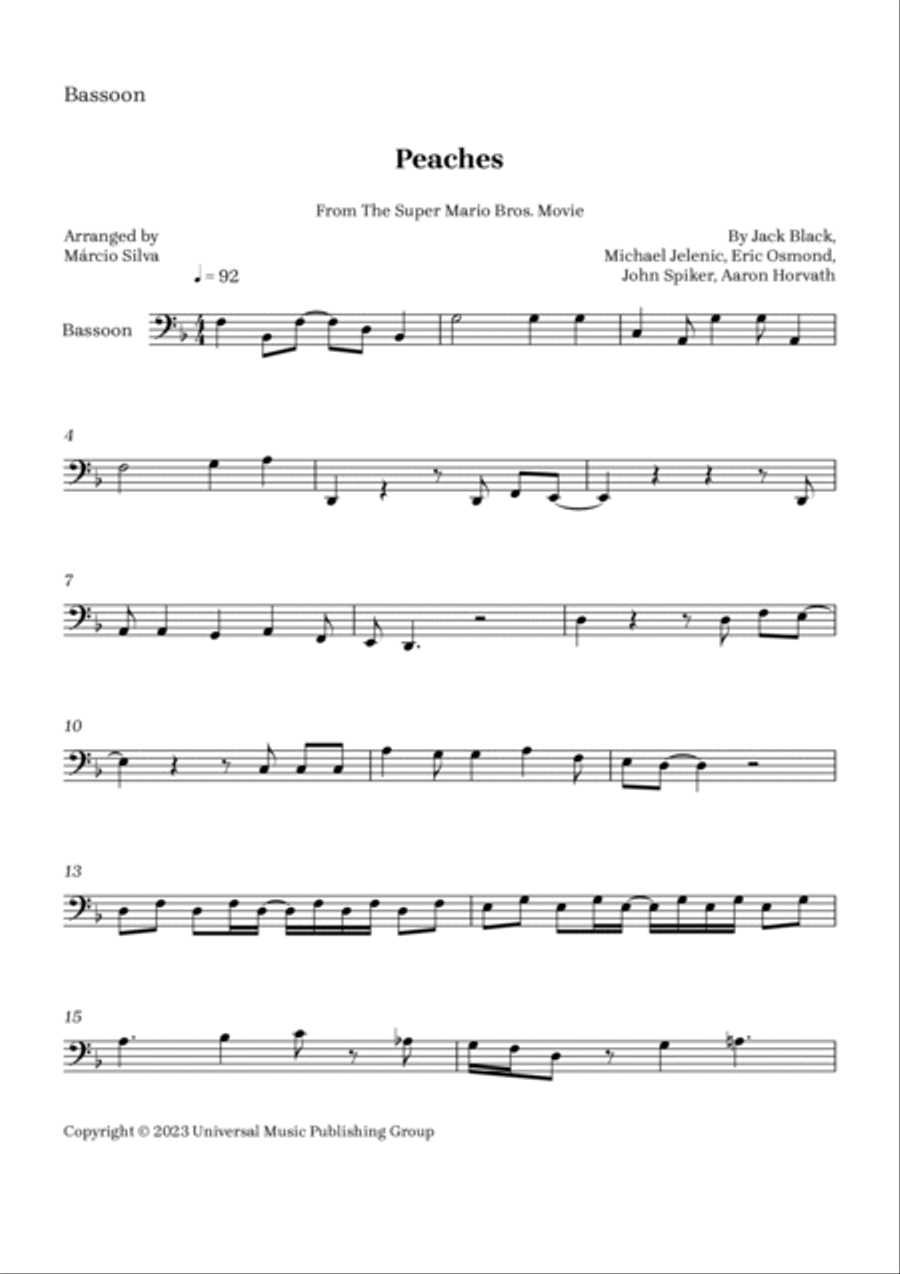 Peaches Bassoon scores gallery preview page 4