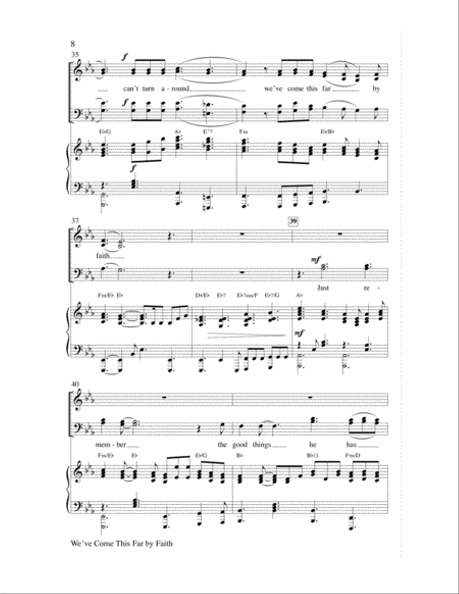 We've Come This Far By Faith Choir scores gallery preview page 8