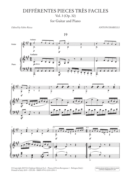 Différentes Pieces très faciles for Guitar and Piano - Vol. 3: Op. 32