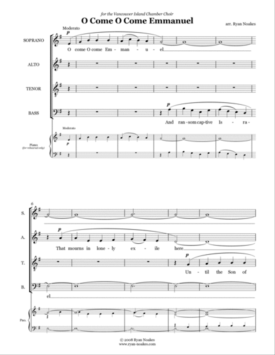 O Come O Come Emmanuel O Come O Come Emmanuel 4-Part scores gallery preview page 3