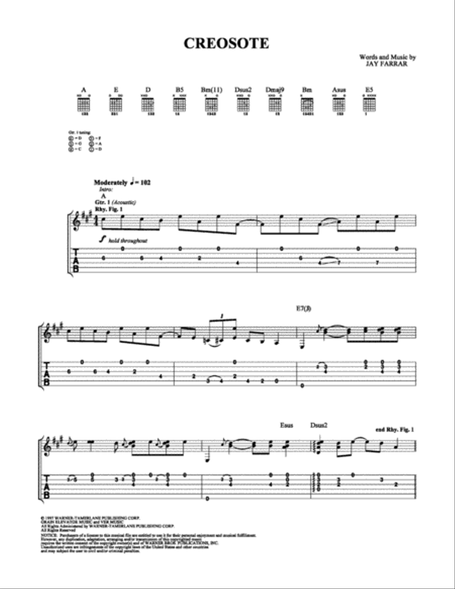 Creosote Electric Guitar scores gallery preview page 1