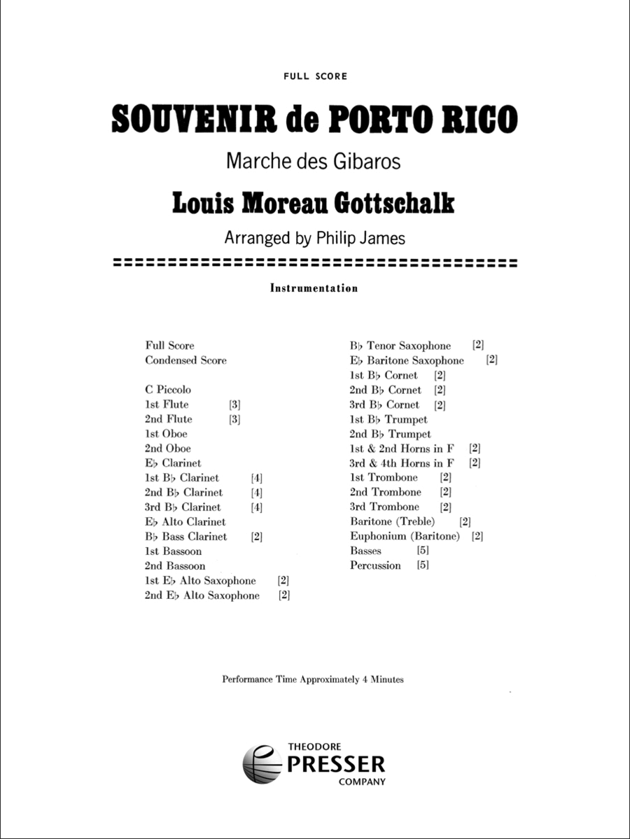 Souvenir De Puerto Rico Concert Band scores gallery preview page 1