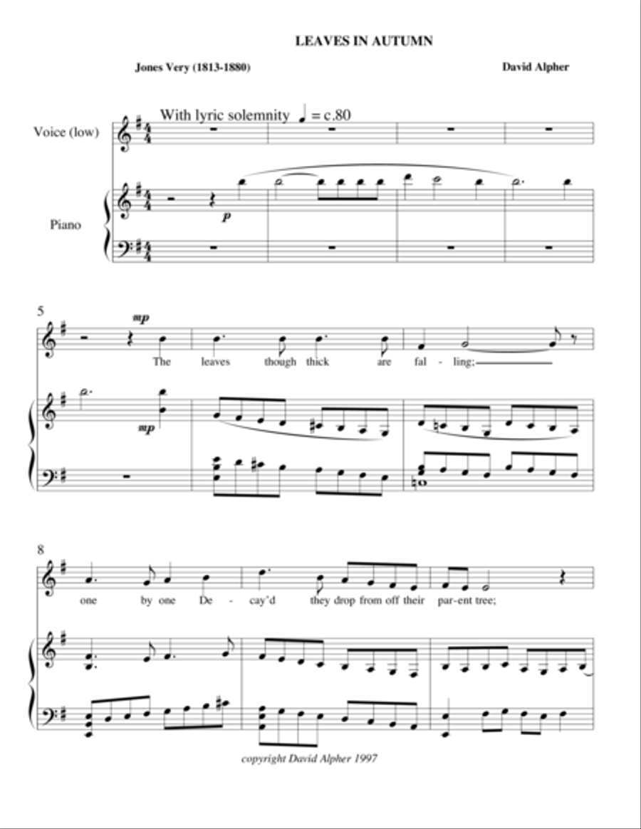 Leaves in Autumn Low Voice scores gallery preview page 1