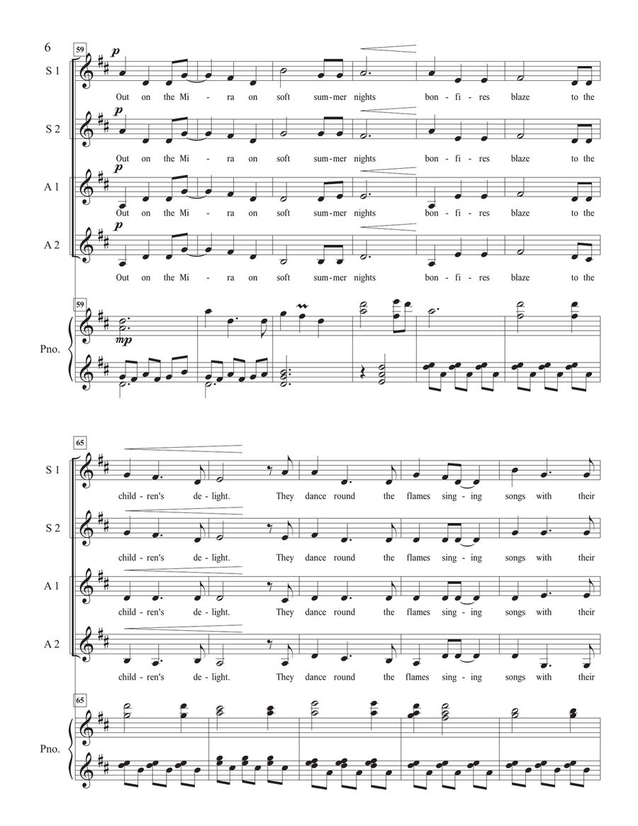 Song for the Mira SSAA scores gallery preview page 6