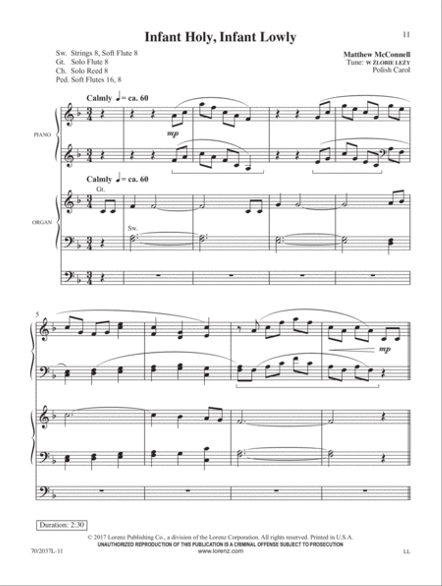 The Snow Lay on the Ground Organ scores gallery preview page 3
