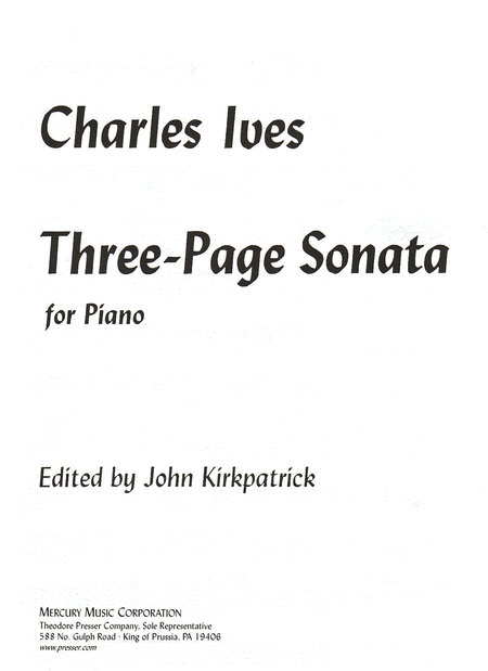 Charles Ives : 3 Page Sonata