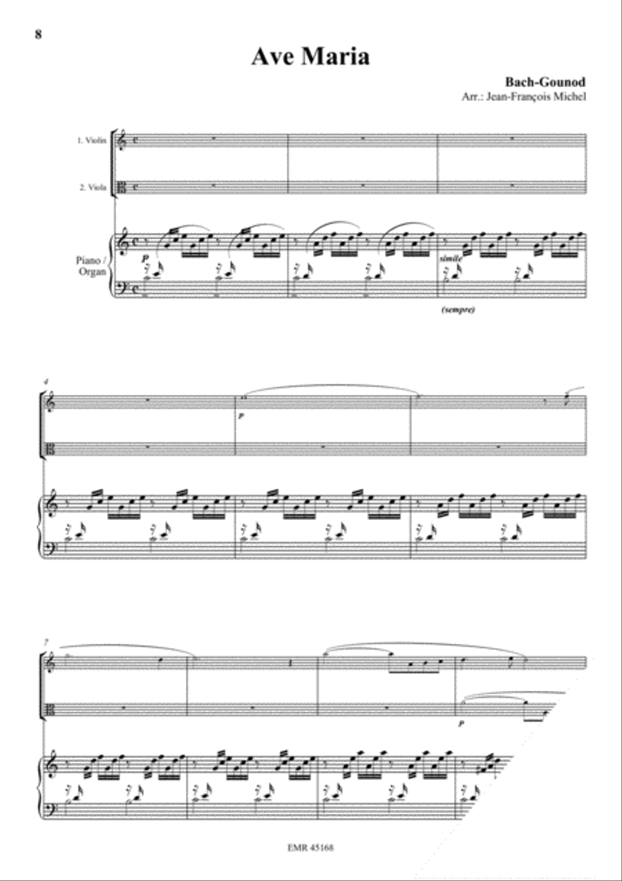 Halleluja (Handel) / Ave Maria (Bach-Gounod) / Trumpet Voluntary (Clarke) Viola scores gallery preview page 4