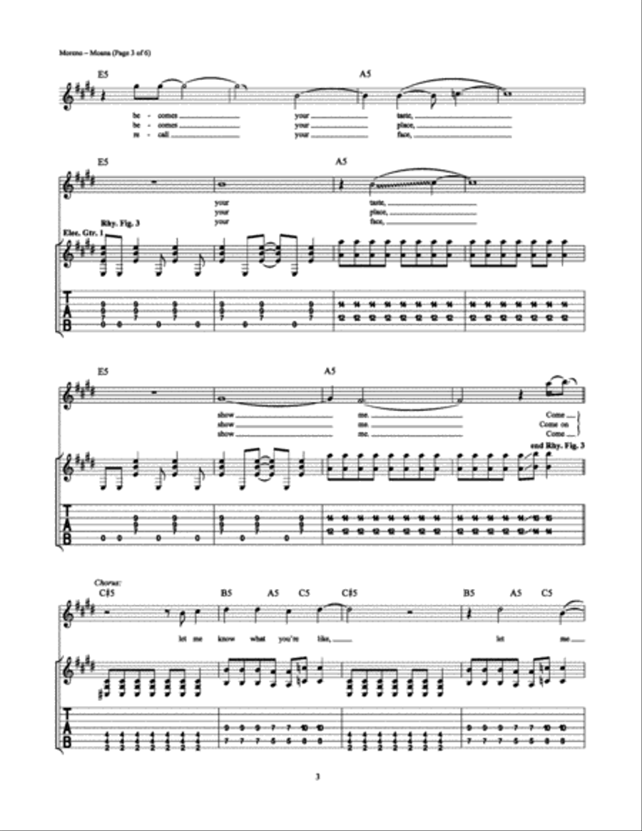 Moana Electric Guitar scores gallery preview page 3