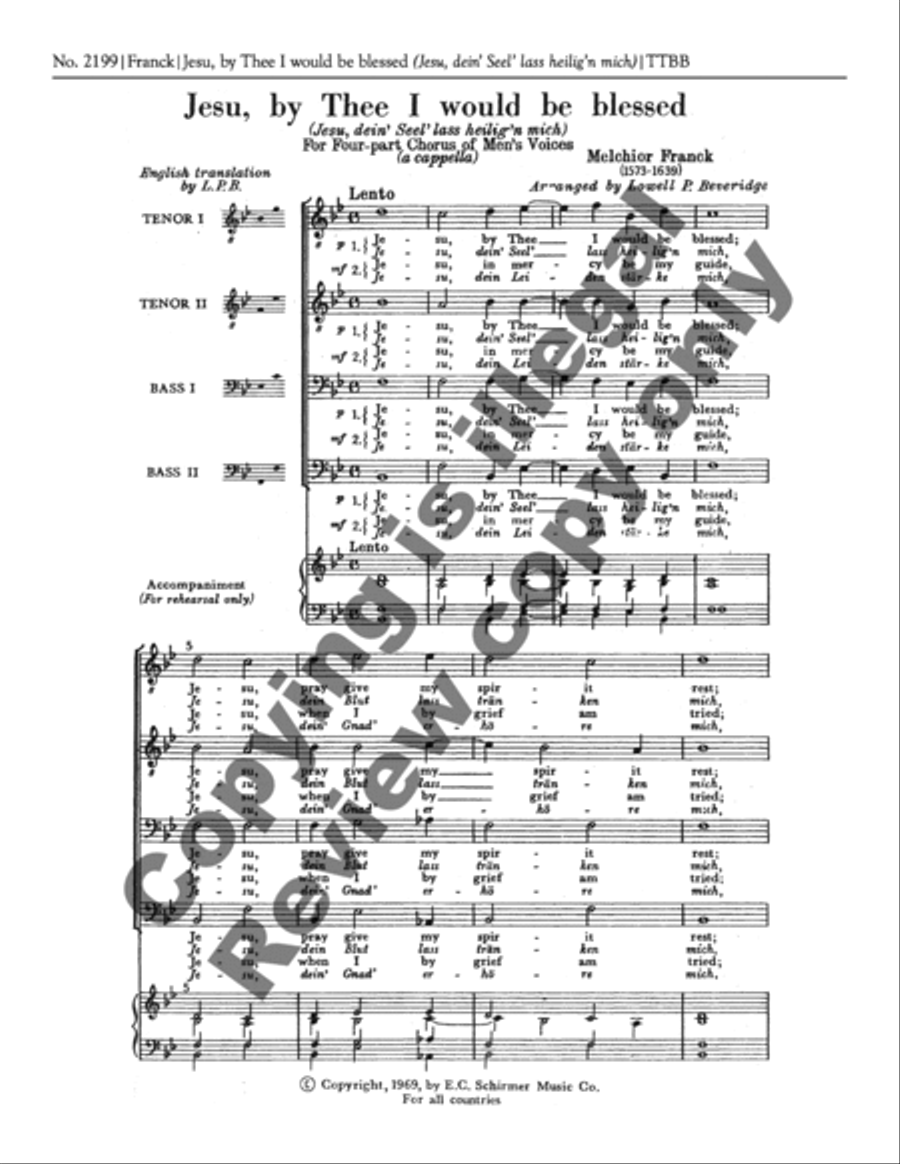 Jesu, By Thee I Would be Blessed (Jesu, dein' Seel' lass heilig'n mich) TTBB scores gallery preview page 5