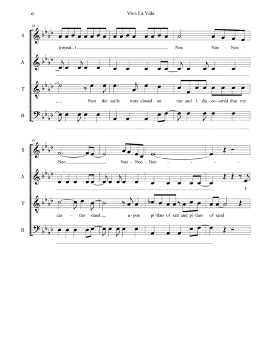 Viva La Vida 4-Part scores gallery preview page 6