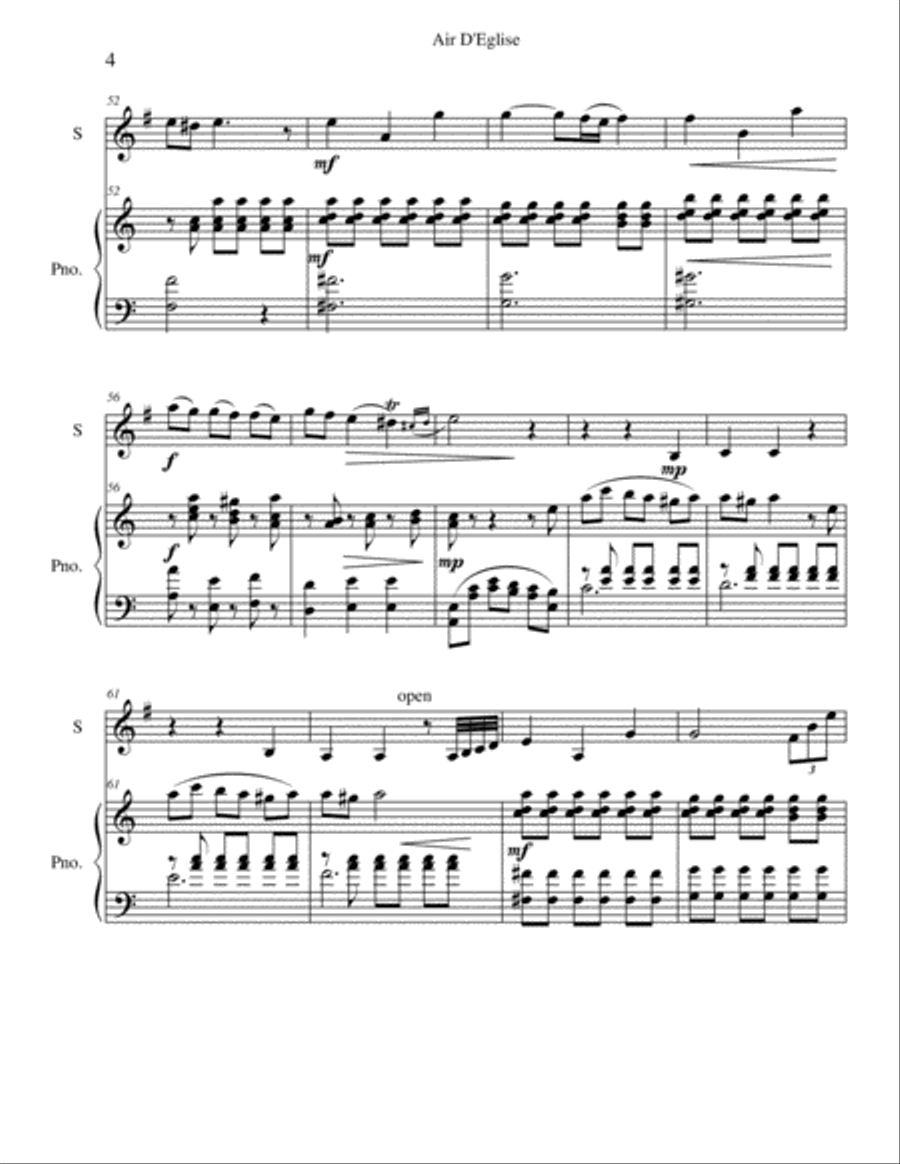 Air D'Eglise (Pieta Signore) Horn scores gallery preview page 4