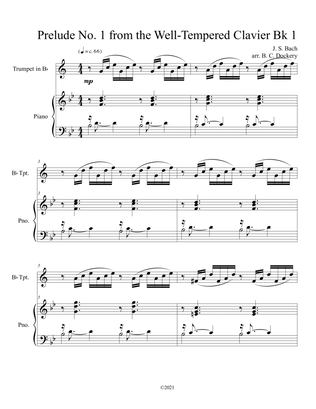 Prelude No.1 from The Well-Tempered Clavier Book 1 BWV 846 (Trumpet Solo) with piano accompaniment