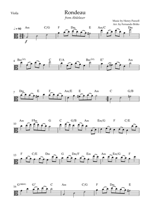 Rondeau (from Abdelazer) for Viola Solo Chords