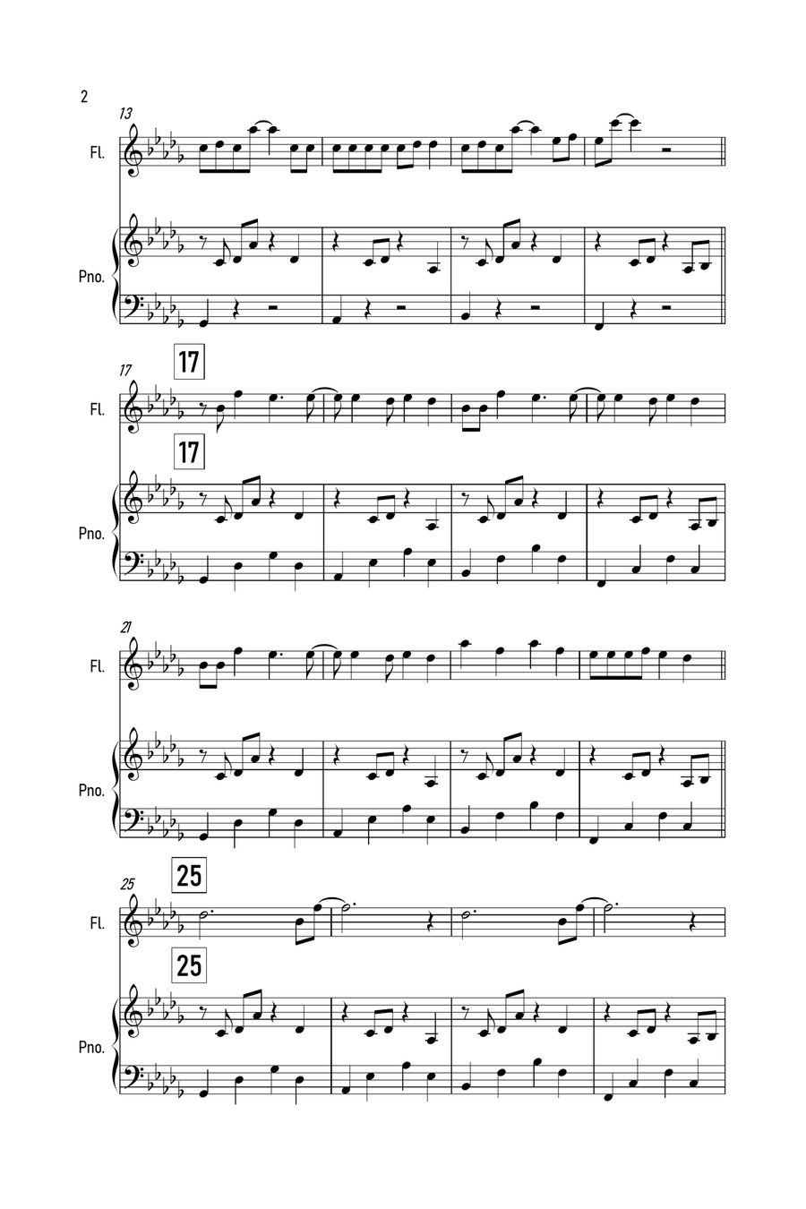 Stay Flute Solo scores gallery preview page 2