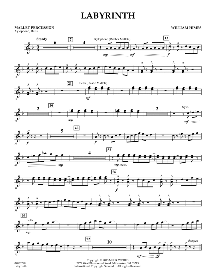 Labyrinth - Mallet Percussion Concert Band scores gallery preview page 1