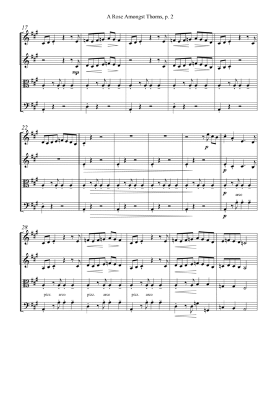 A Rose Amongst Thorns String Quartet scores gallery preview page 2