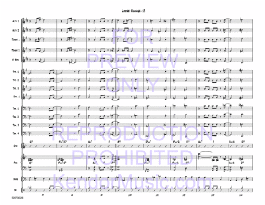 Loose Change (Full Score) Jazz Ensemble scores gallery preview page 14