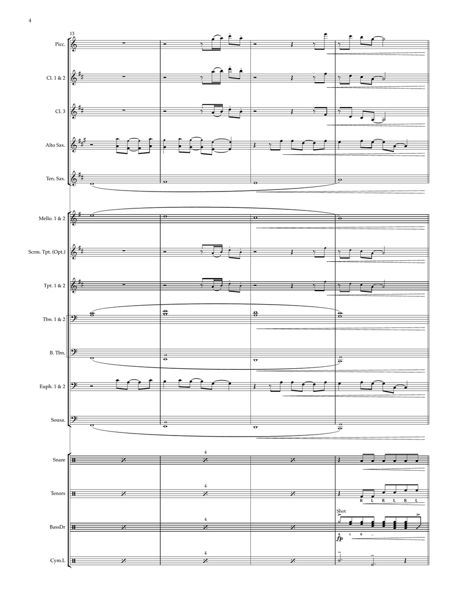 Up On The Green Hill From Sonic The Hedgehog Green Hill Zone Marching Band scores gallery preview page 4
