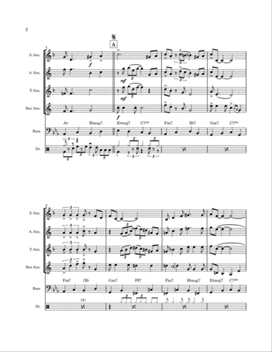 Stormy Weather Saxophone Quartet scores gallery preview page 3