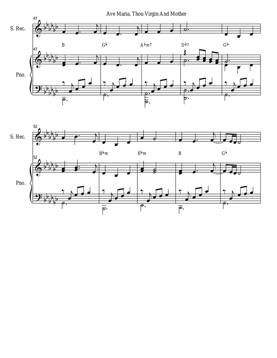 Ave Maria, Thou Virgin And Mother (Duet for Mezzo and Bass solo) Mezzo-Soprano Voice scores gallery preview page 4