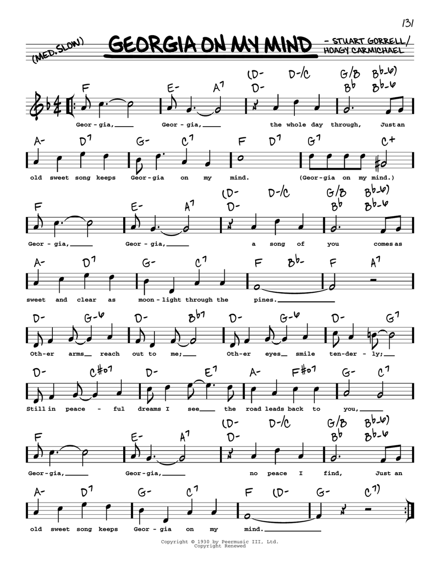 Georgia On My Mind (arr. Robert Rawlins) Voice scores gallery preview page 1