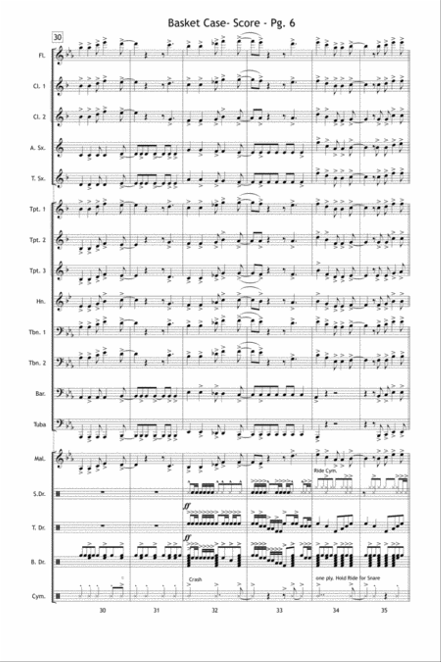 Basket Case Marching Band scores gallery preview page 7