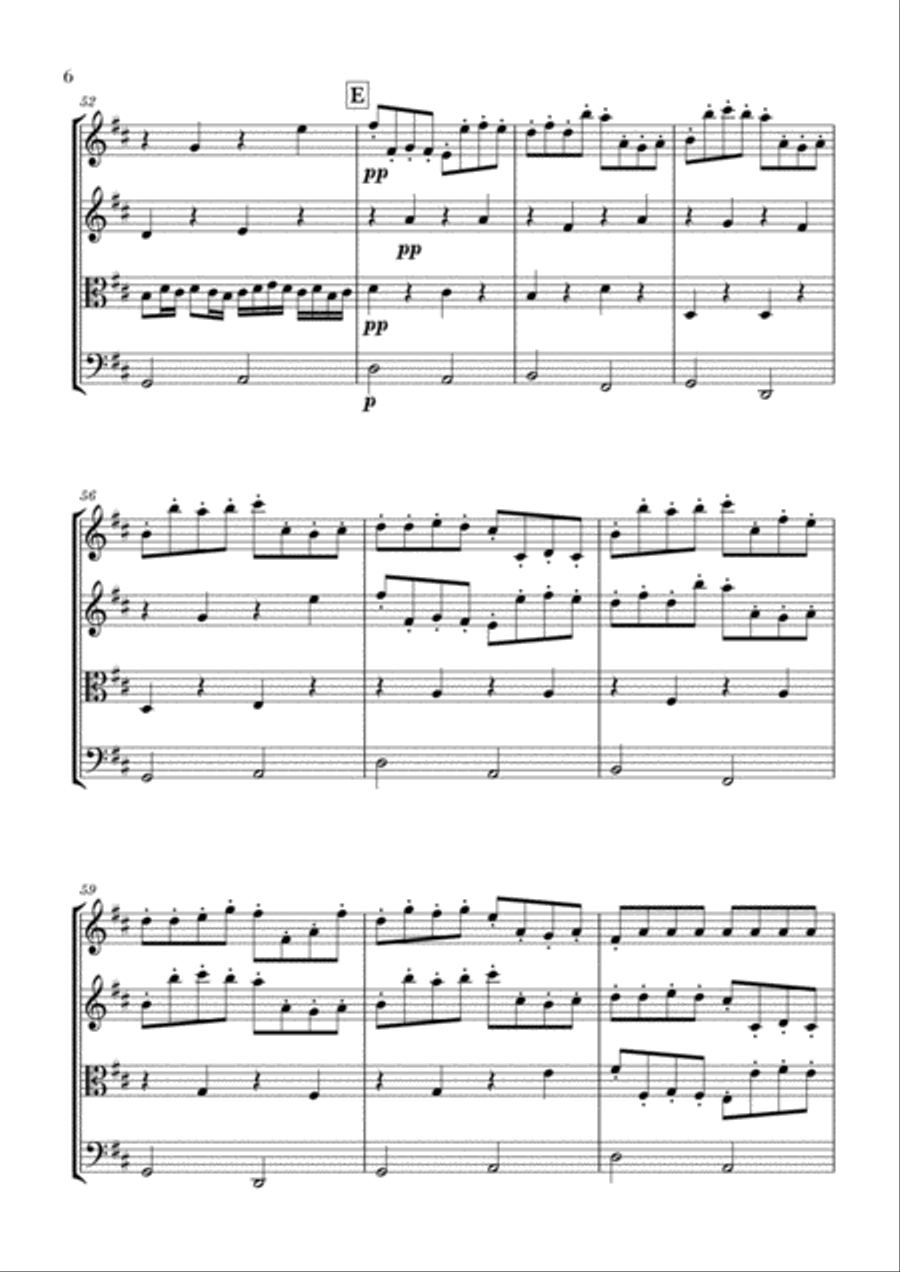 Canon in D for String Quartet (Best version) String Quartet scores gallery preview page 6
