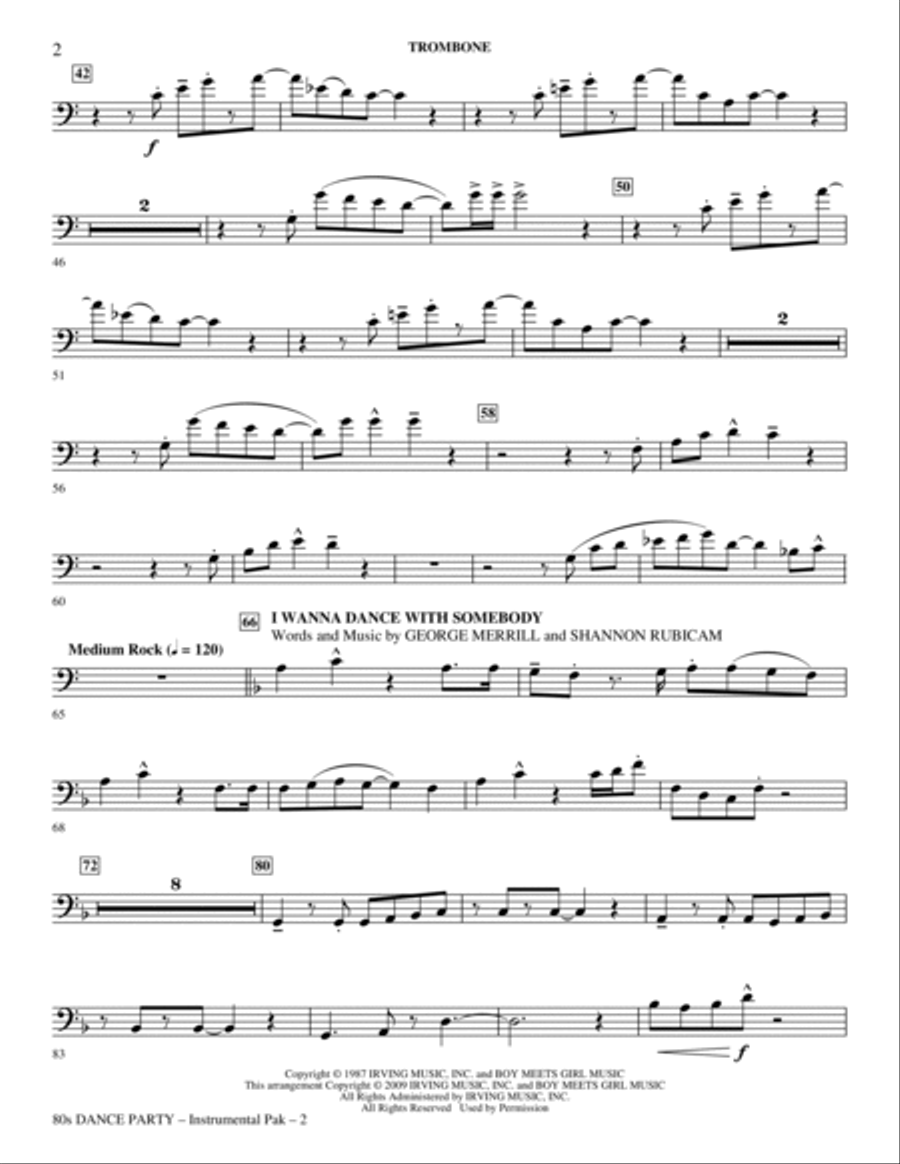 80s Dance Party (Medley) - Trombone Choir scores gallery preview page 2