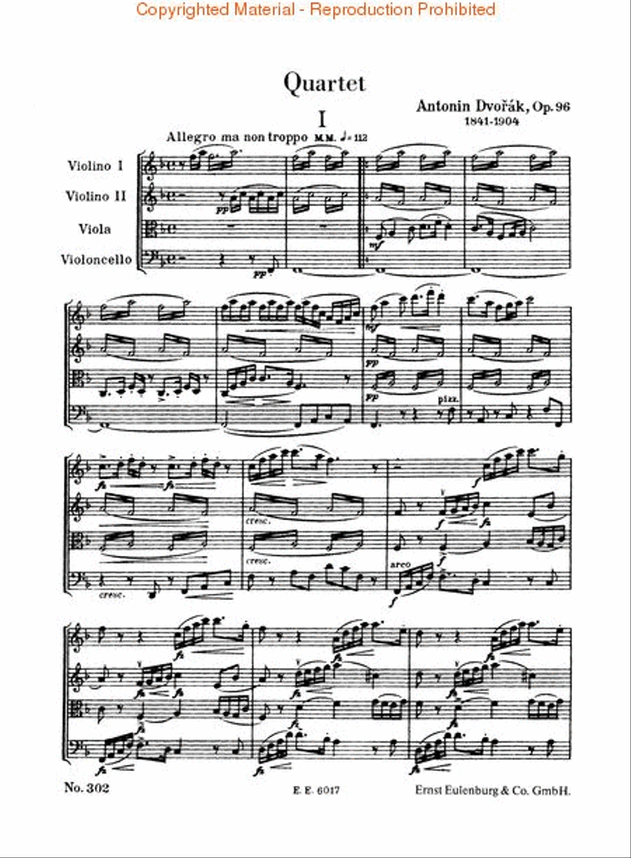 String Quartet in F Major, Op. 96 “American” String Quartet scores gallery preview page 2