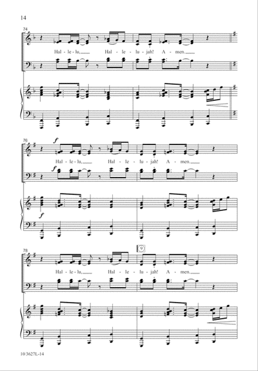 Hallelujah! Thine the Glory 4-Part scores gallery preview page 14
