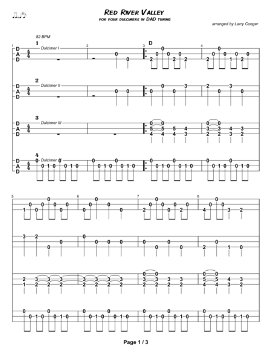 Red River Valley (ensemble) Small Ensemble scores gallery preview page 3