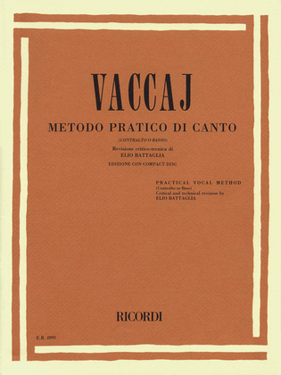 Book cover for Practical Vocal Method (Vaccai) - Low Voice