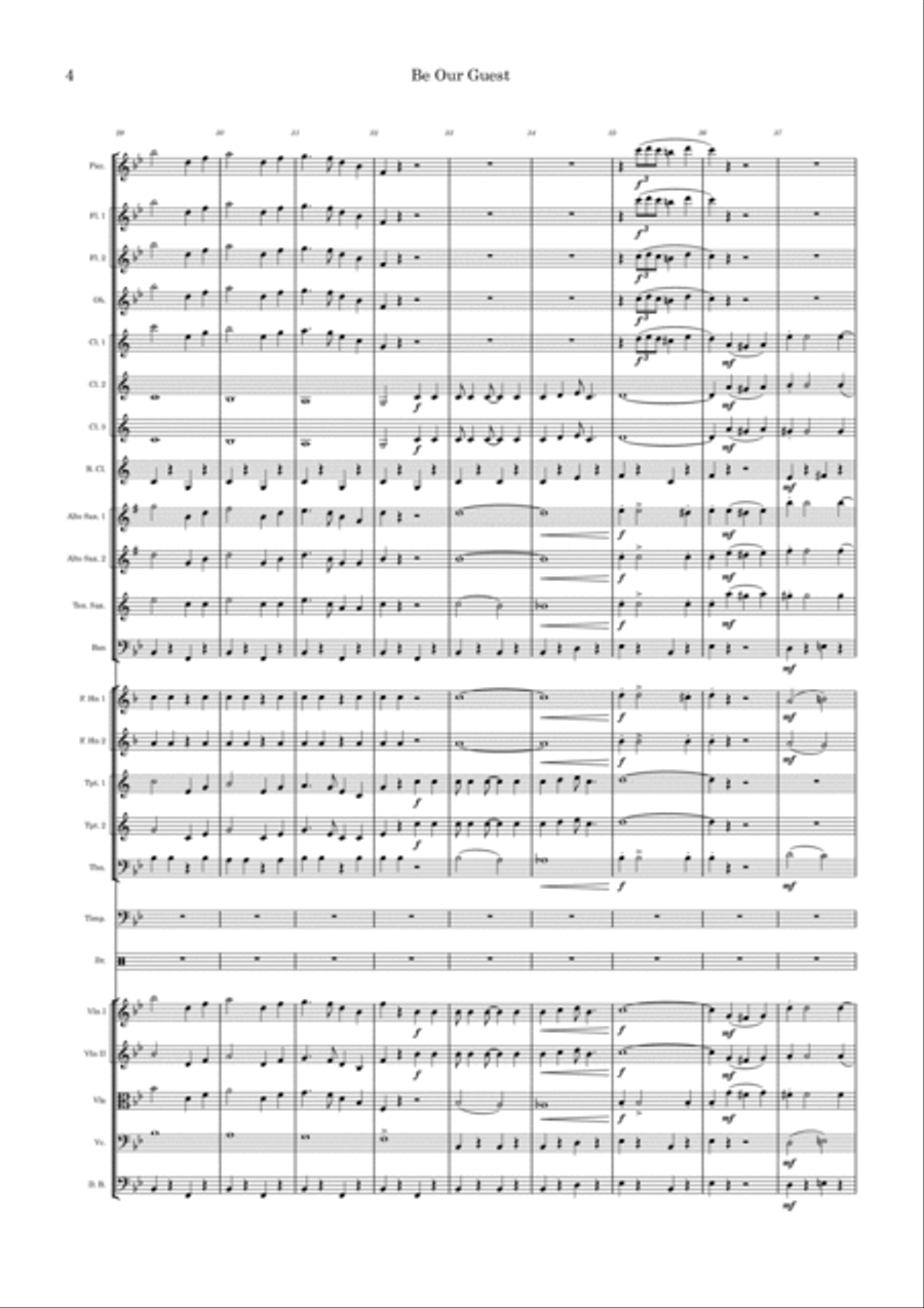 Be Our Guest Full Orchestra scores gallery preview page 4
