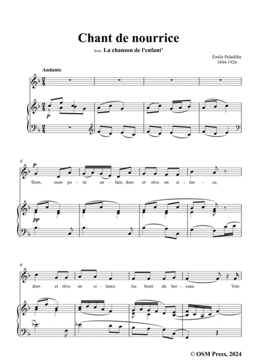 Paladilhe-Chant de nourrice,from 'La chanson de l'enfant',in F Major