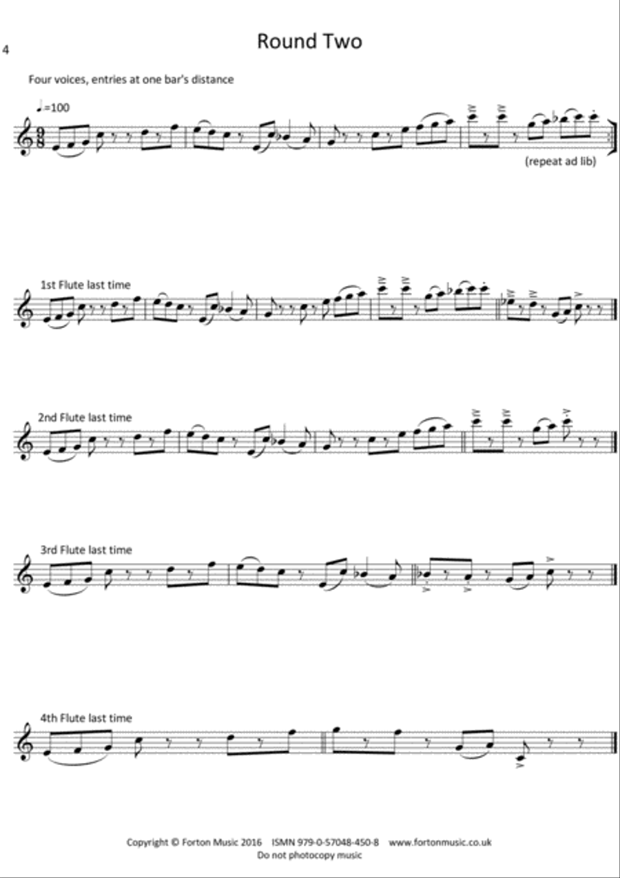 A Book Of Rounds Flute scores gallery preview page 4