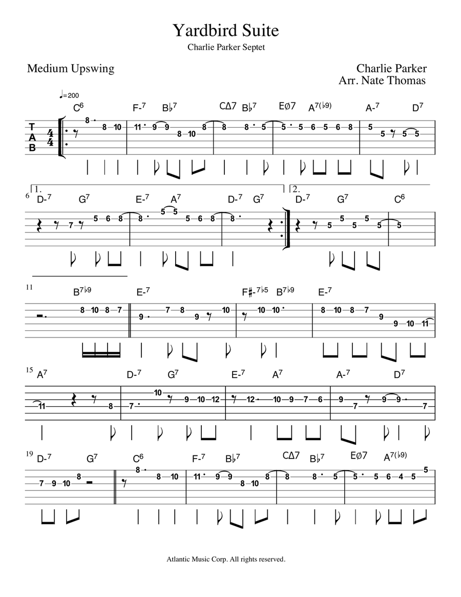 Yardbird Suite Electric Guitar scores gallery preview page 1