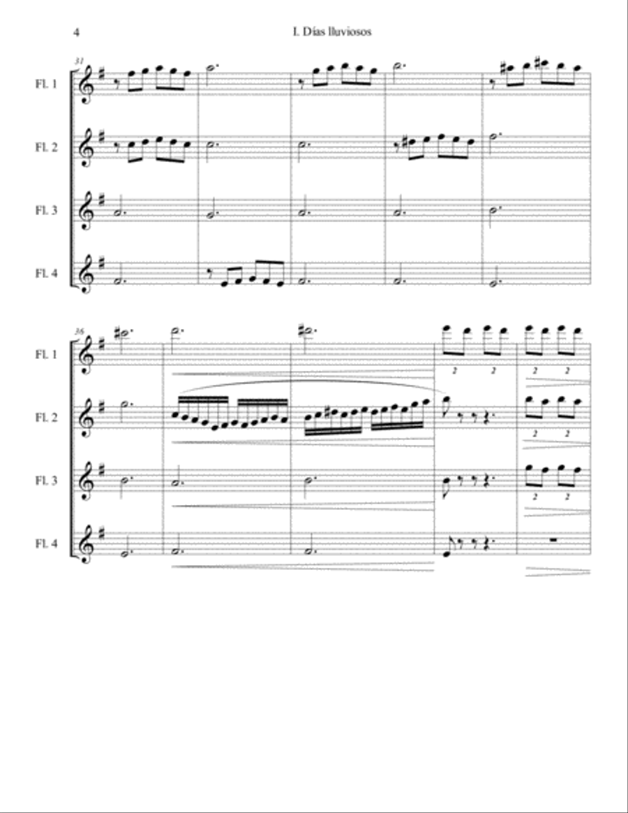Días lluviosos Flute Solo scores gallery preview page 4