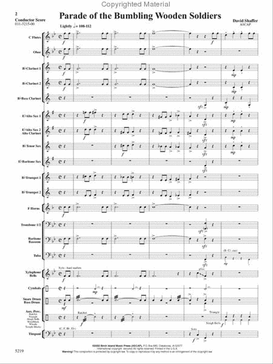 Parade of the Bumbling Wooden Soldiers Concert Band scores gallery preview page 2