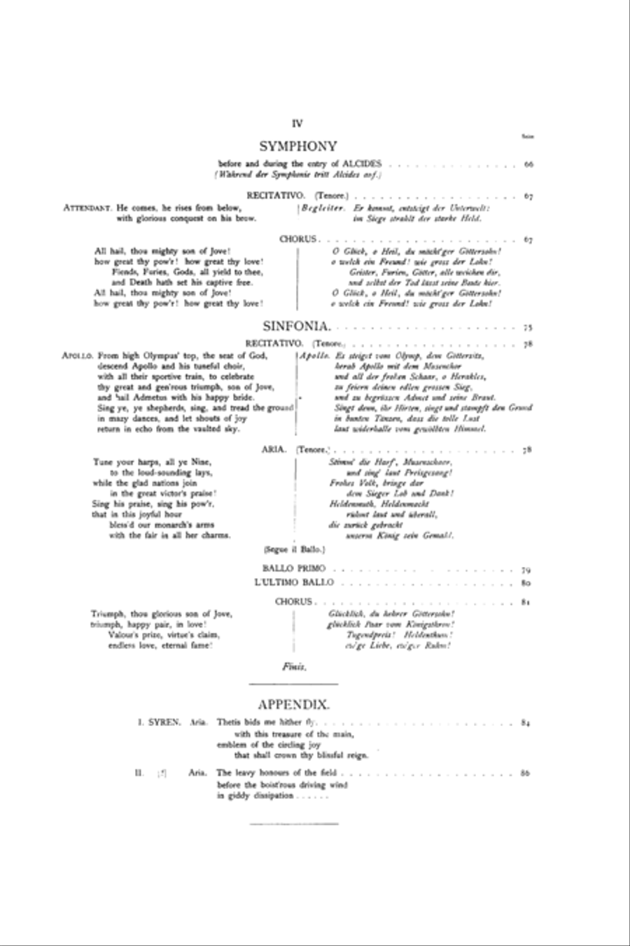 Alceste, Incidental Music (1750) 4-Part scores gallery preview page 7