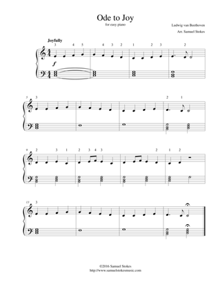Ode to Joy (Joyful, Joyful, We Adore Thee) - for easy piano