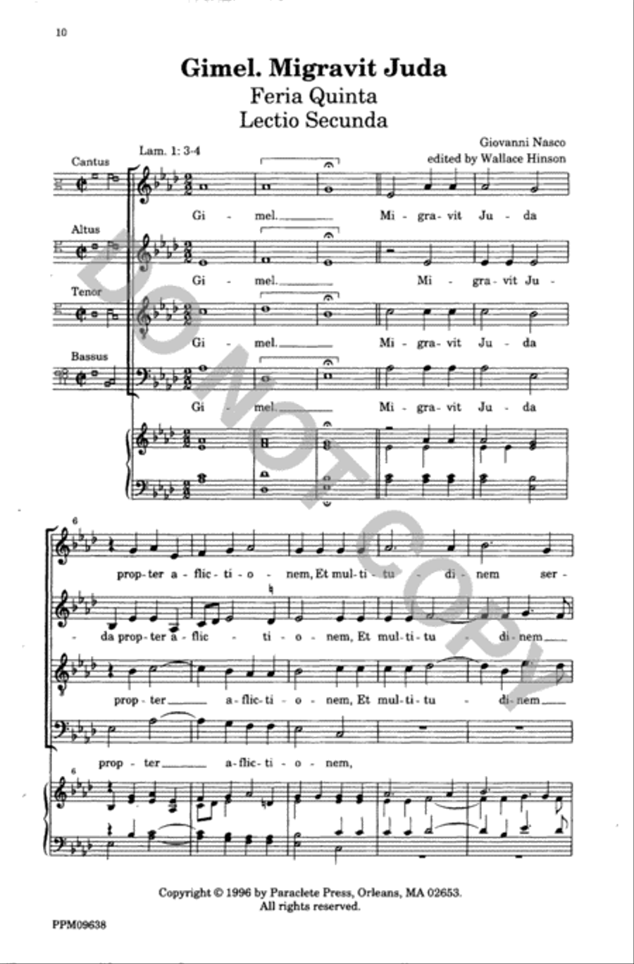 Lamentations of the Prophet Jeremiah 4-Part scores gallery preview page 11