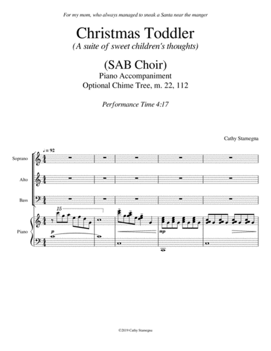 Christmas Toddler (SAB Choir, Optional Chime Tree, Piano Accompaniment) image number null