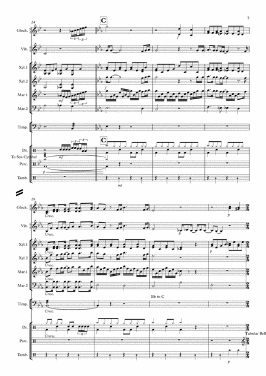Bohemian Rhapsody Bohemian Rhapsody Percussion Ensemble scores gallery preview page 5