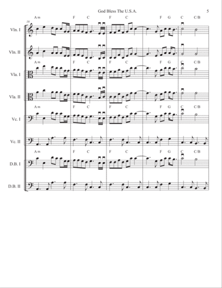 God Bless The U.S.A. Cello scores gallery preview page 5