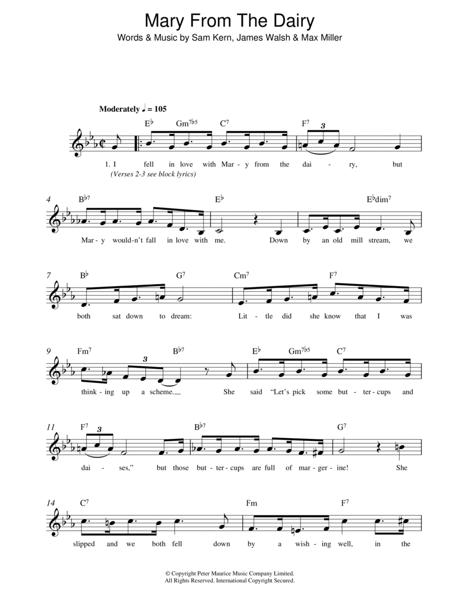 Mary From The Dairy Mary From The Dairy Piano scores gallery preview page 1