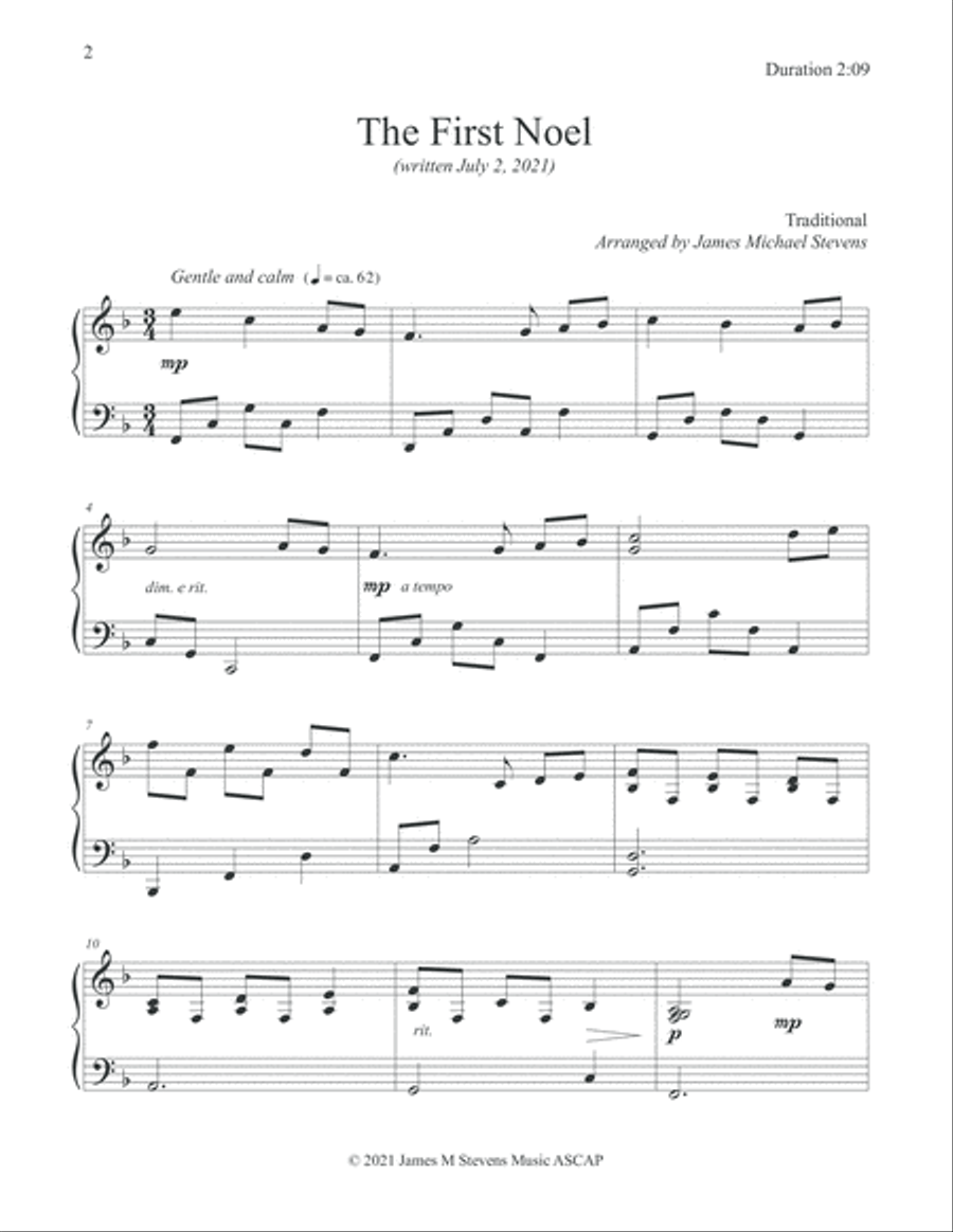 The First Noel - 2021 Version Piano Solo scores gallery preview page 2