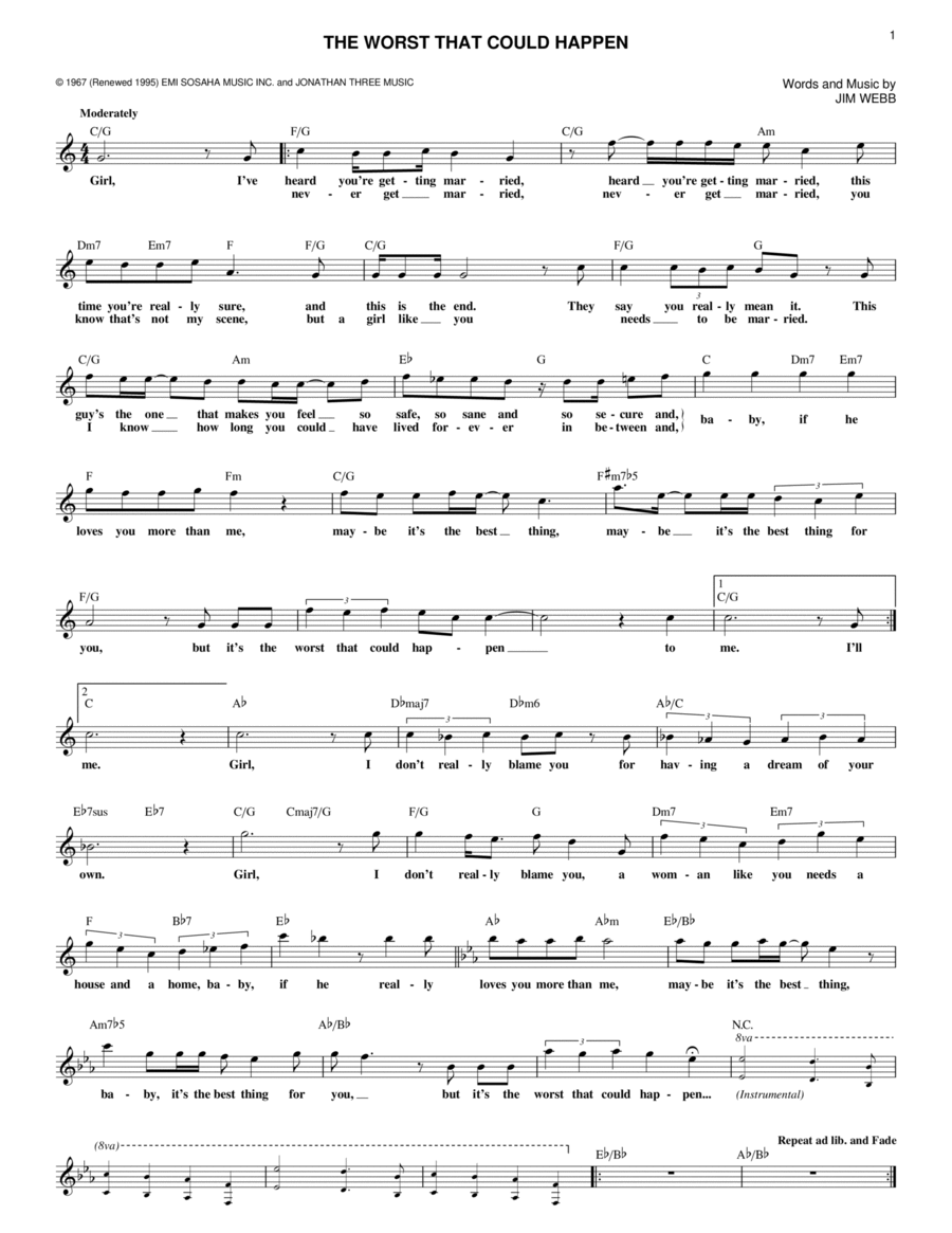 The Worst That Could Happen Piano scores gallery preview page 1