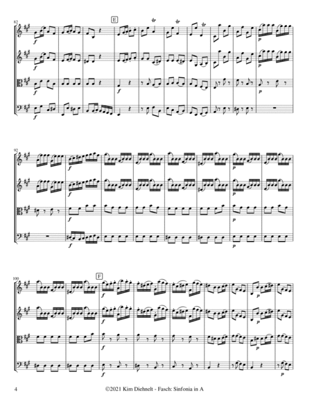 Fasch: Sinfonia in A Major (Arr. Diehnelt, for String Quartet) image number null